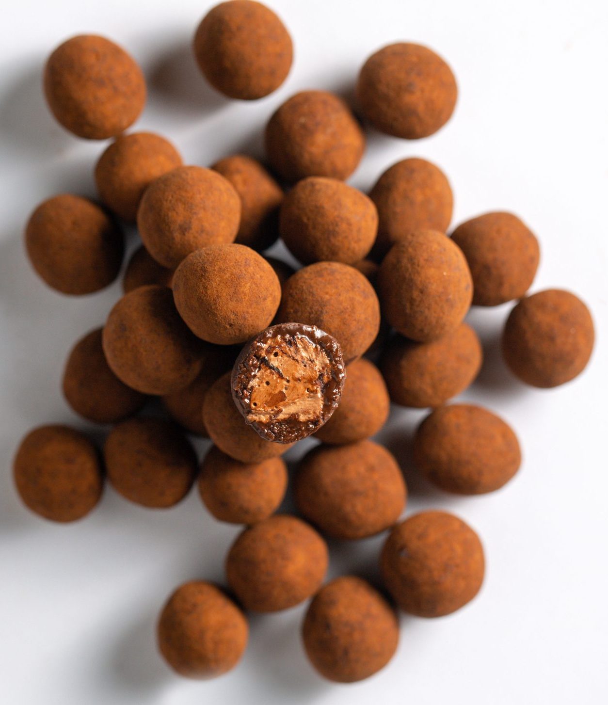 Chocolate-Cherry Nougat and Cacao Nib Cookie Dragées