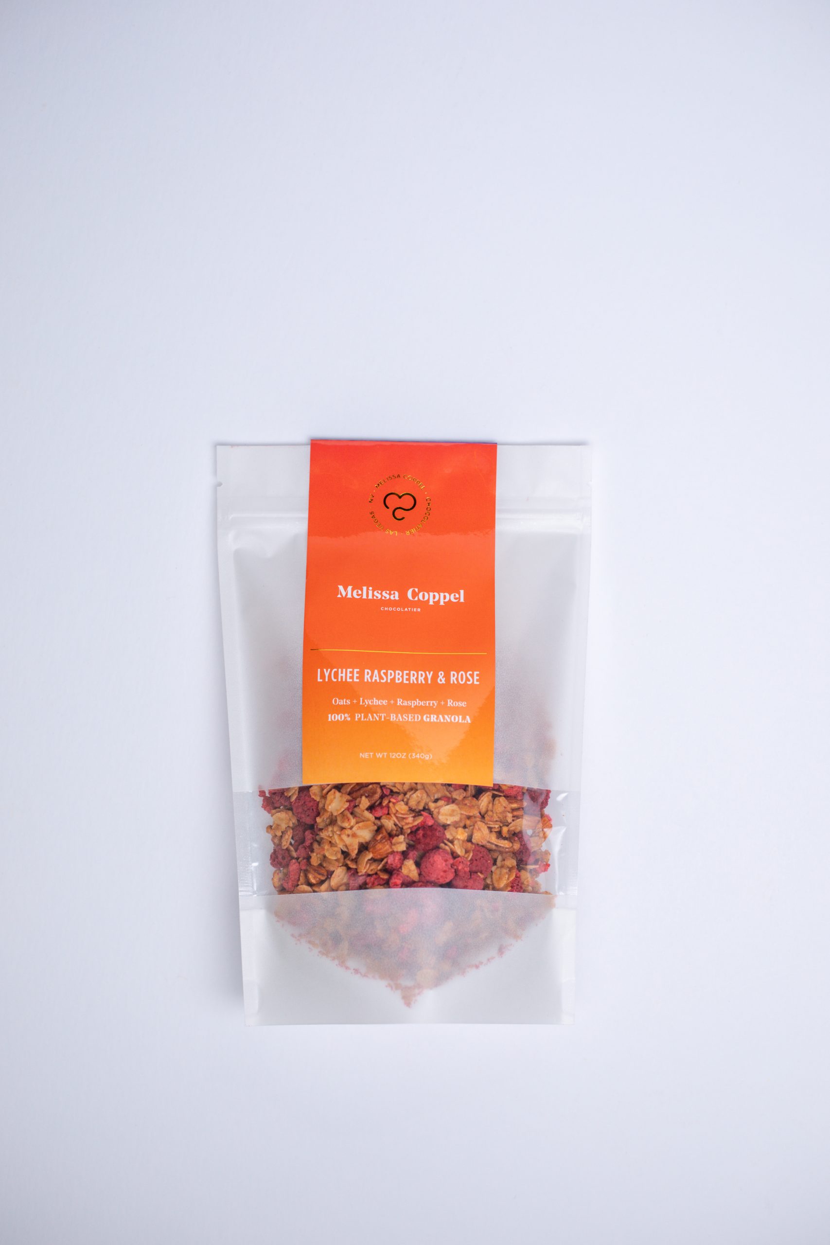 Lychee, raspberry and rose vegan granola by Melissa Coppel