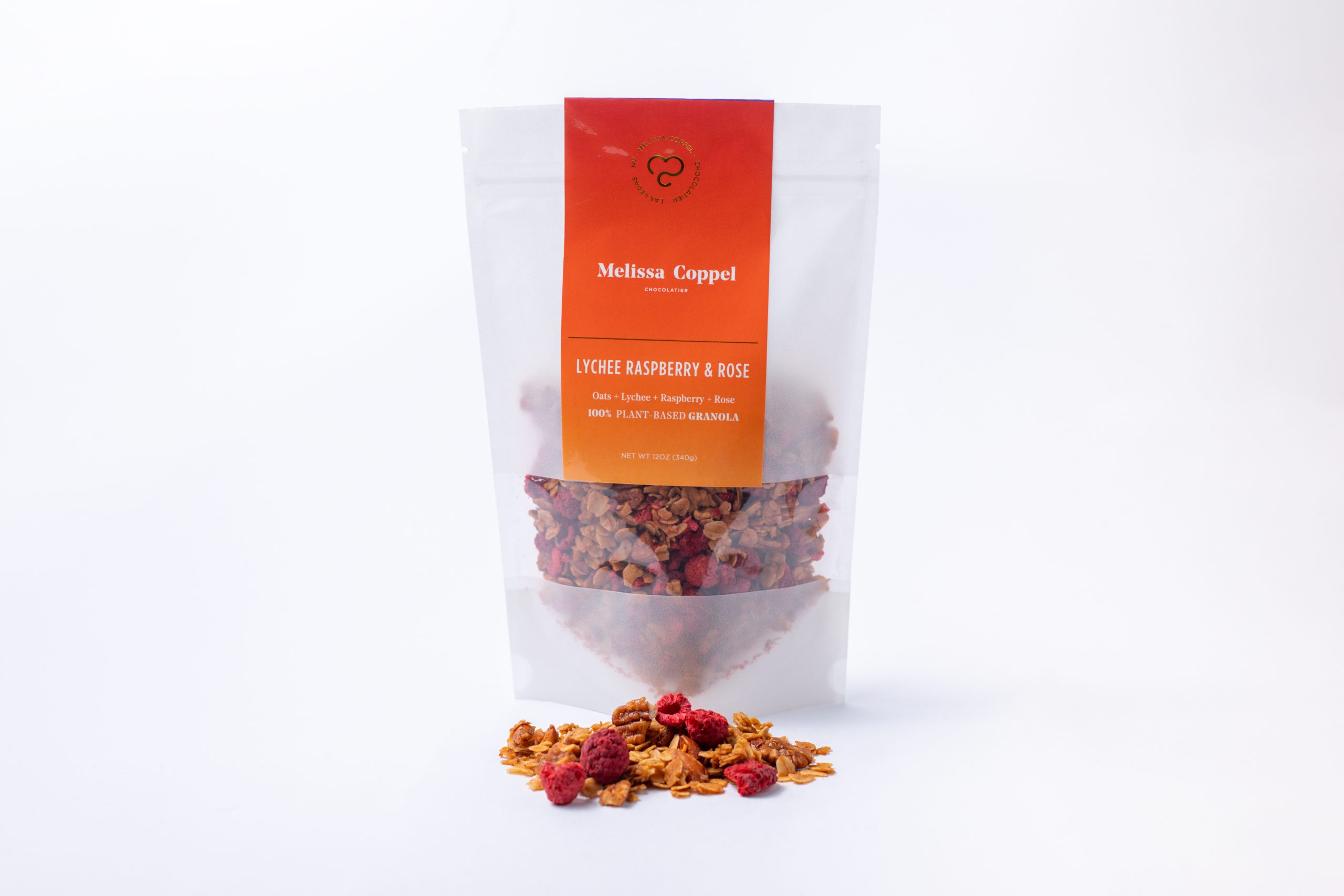 Lychee, raspberry and rose vegan granola by Melissa Coppel