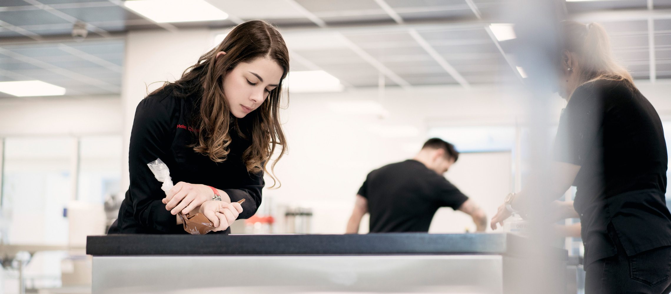 Chocolatier Melissa Coppel working on her indulgent chocolate creations Chocolatier Melissa Coppel working on her indulgent chocolate creations